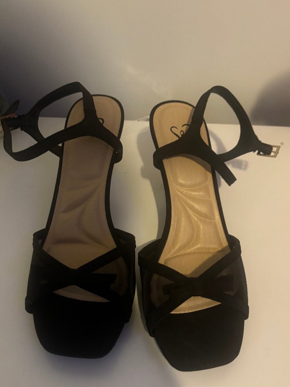 Flirty And Fancy Mesh Bow Kitten Heels